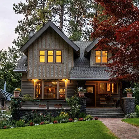 exterior of a home at dusk