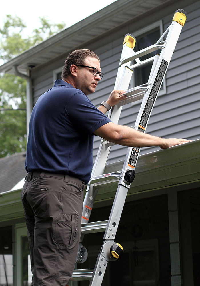 workbench in an unfinished basement